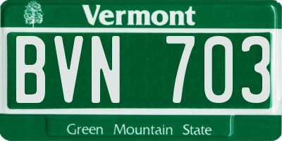 VT license plate BVN703