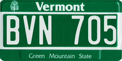 VT license plate BVN705