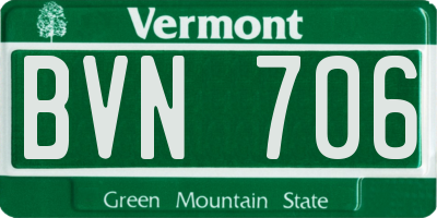 VT license plate BVN706