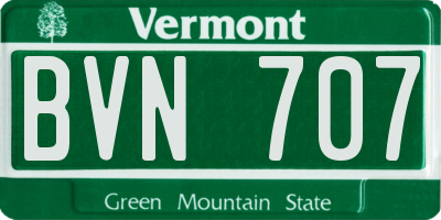 VT license plate BVN707