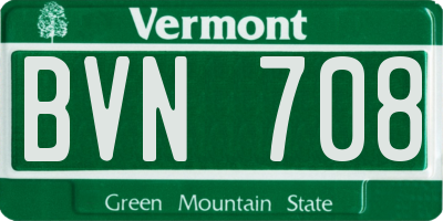VT license plate BVN708