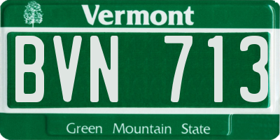 VT license plate BVN713