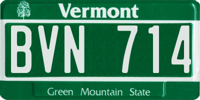 VT license plate BVN714