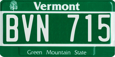 VT license plate BVN715