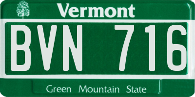 VT license plate BVN716