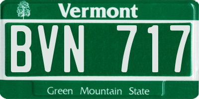 VT license plate BVN717