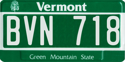 VT license plate BVN718