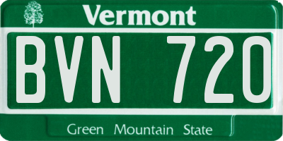 VT license plate BVN720