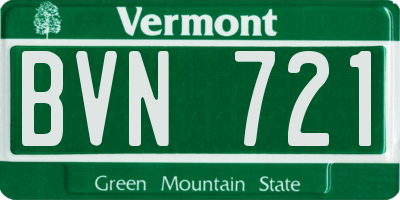 VT license plate BVN721