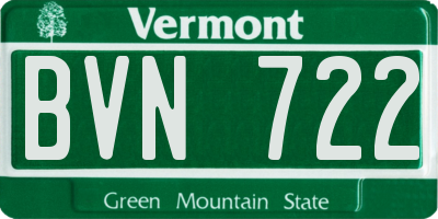 VT license plate BVN722