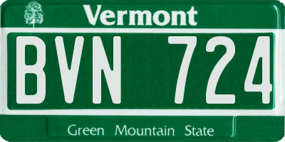 VT license plate BVN724