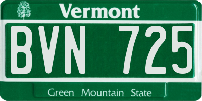 VT license plate BVN725