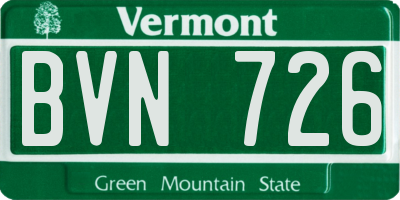 VT license plate BVN726