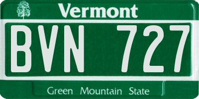 VT license plate BVN727