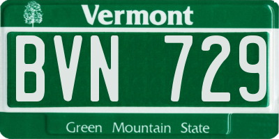 VT license plate BVN729