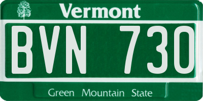 VT license plate BVN730