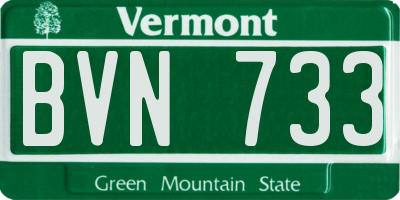 VT license plate BVN733
