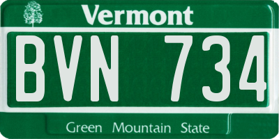VT license plate BVN734