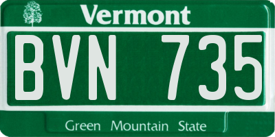 VT license plate BVN735