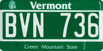 VT license plate BVN736