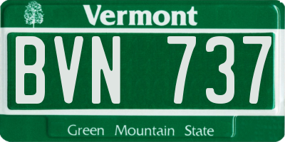 VT license plate BVN737