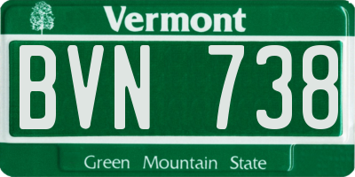 VT license plate BVN738