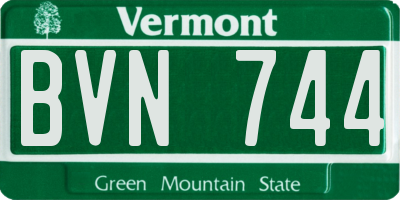 VT license plate BVN744