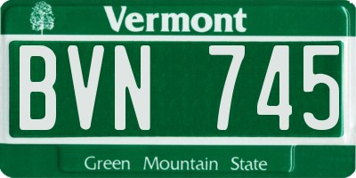 VT license plate BVN745