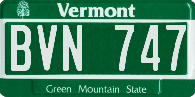 VT license plate BVN747