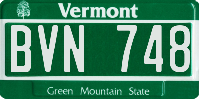 VT license plate BVN748