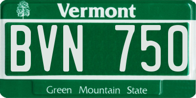 VT license plate BVN750