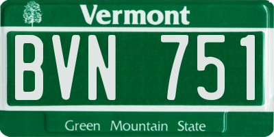 VT license plate BVN751