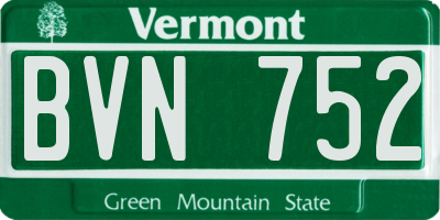 VT license plate BVN752