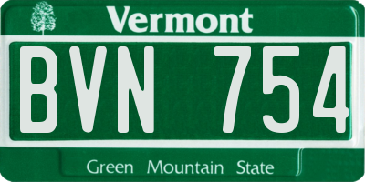 VT license plate BVN754