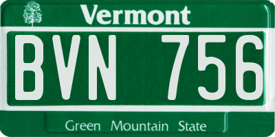 VT license plate BVN756