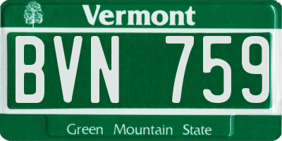 VT license plate BVN759