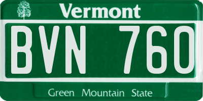 VT license plate BVN760