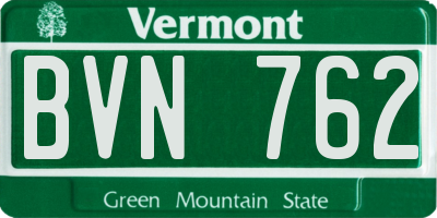 VT license plate BVN762