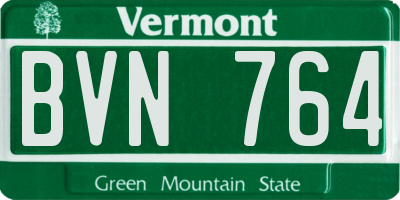 VT license plate BVN764