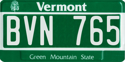 VT license plate BVN765