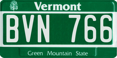 VT license plate BVN766