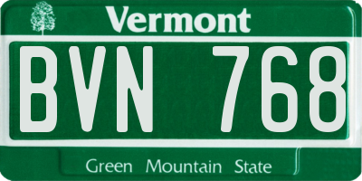 VT license plate BVN768