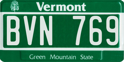 VT license plate BVN769