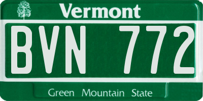 VT license plate BVN772
