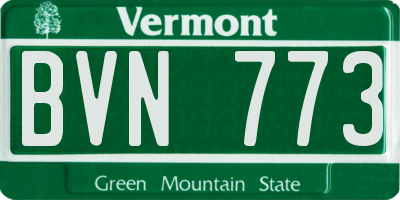 VT license plate BVN773