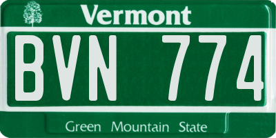 VT license plate BVN774