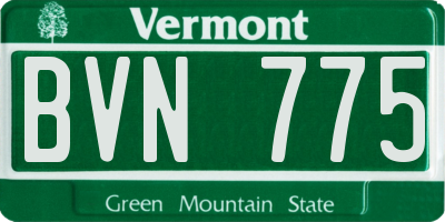 VT license plate BVN775