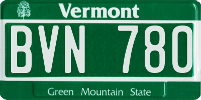 VT license plate BVN780