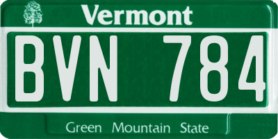 VT license plate BVN784