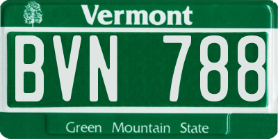VT license plate BVN788